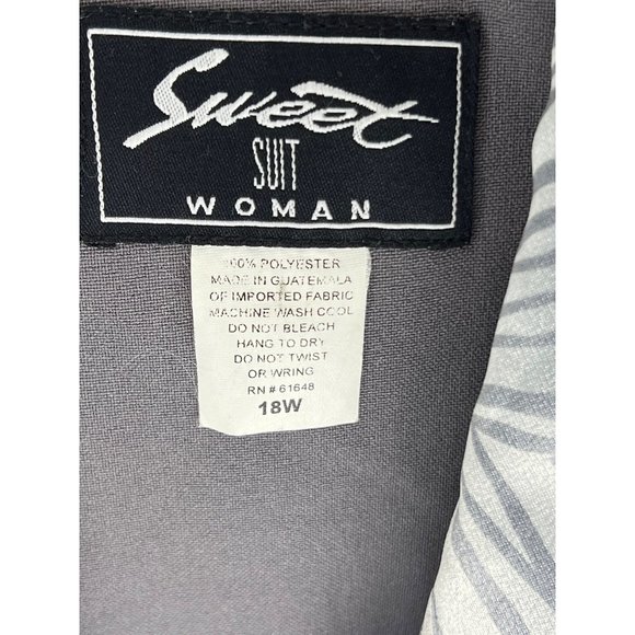 Sweet suit, women’s gray blazer size 18 gray ivory 1 button lapel long sleeve co - Picture 10 of 11